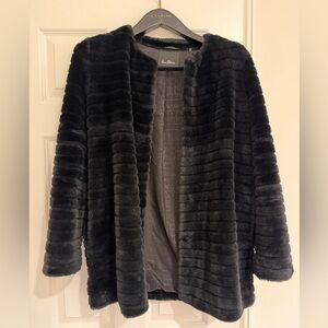 Sam Edelman Black Faux Fur Coat